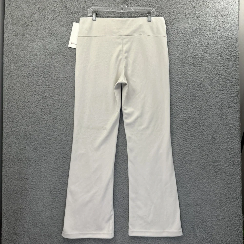 NWT Lululemon Brushed Softstreme Rip Zip Flare Pants Bone Athletic Women 14 x 33